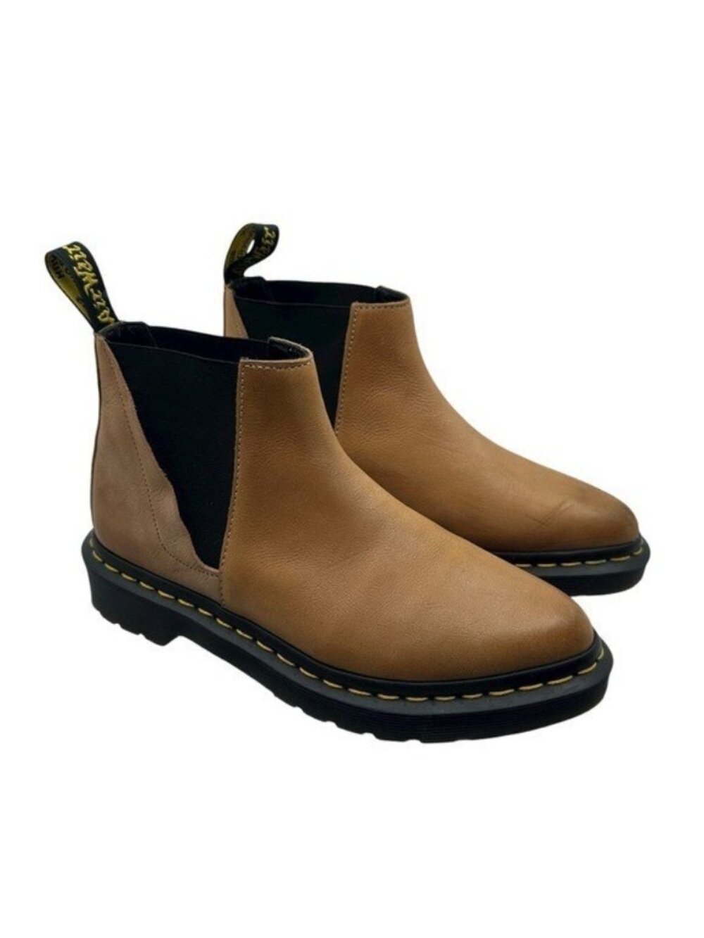 Dr Doc Martens Women's 6 Bianca Chelsea Boot Ankle Bootie Brown Cognac Leather